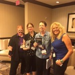 Author reading with Barrett, RG Emannuelle and Melissa Price